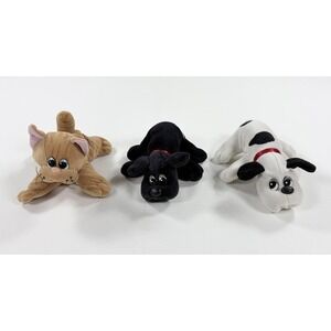 Vintage Tonka Pound Puppies & Purries Mini Plush Lot of 3 Dog Cat 1980s Stuffed